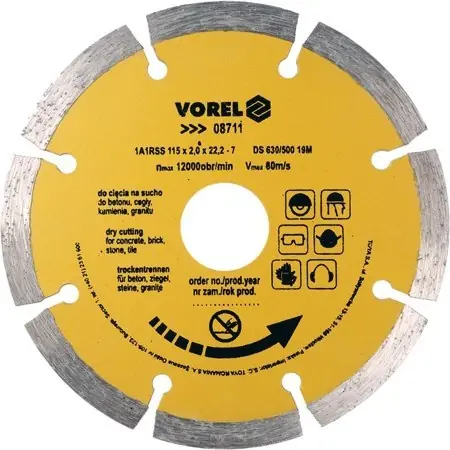 Zniżka TARCZA DIAMENTOWA 115MM SEGMENTOWA 08711V VOREL